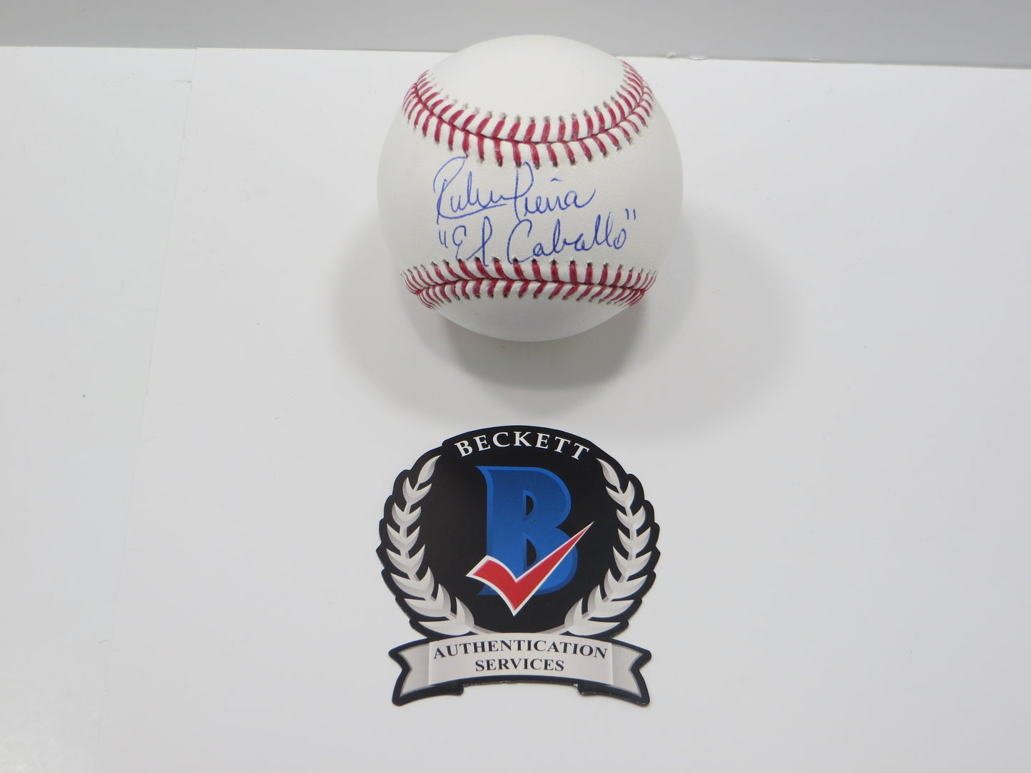 RUBEN SIERRA TEXAS RANGERS SIGNED Rawlings OML BASEBALL w/ElCaballo BAS