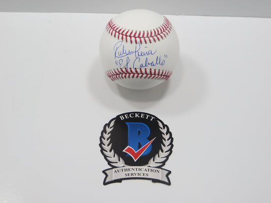 RUBEN SIERRA TEXAS RANGERS SIGNED Rawlings OML BASEBALL w/ElCaballo BAS