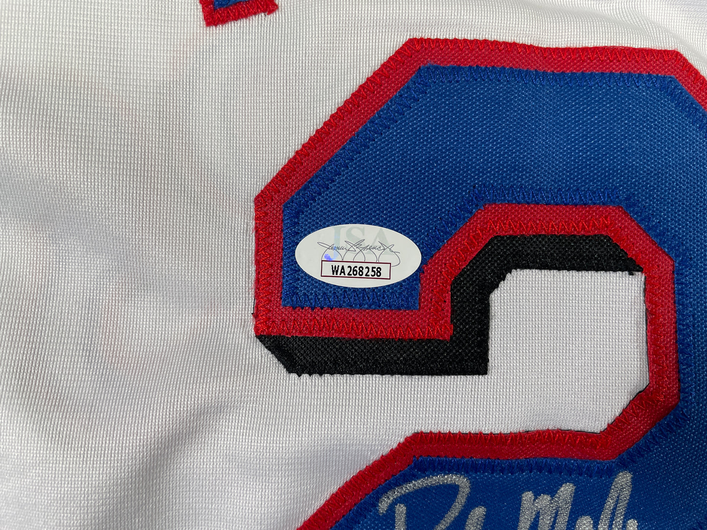 PAT MAHOMES SR. TEXAS RANGERS SIGNED JERSEY w/GO RANGERS XL JSA COA