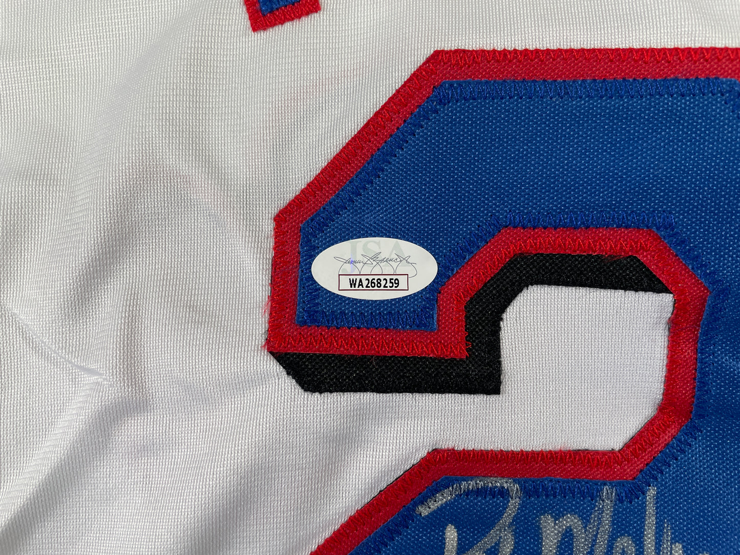 PAT MAHOMES SR. TEXAS RANGERS SIGNED JERSEY w/GO RANGERS XL JSA COA