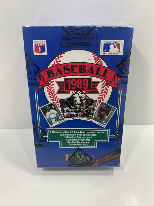 1989 Upper Deck Baseball Hobby Box BBCE High Series