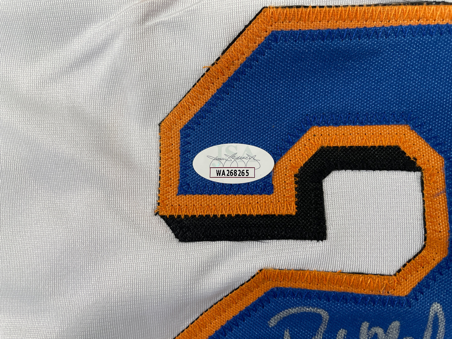 PAT MAHOMES SR. NEW YORK METS SIGNED JERSEY w/GO METS! XL JSA COA