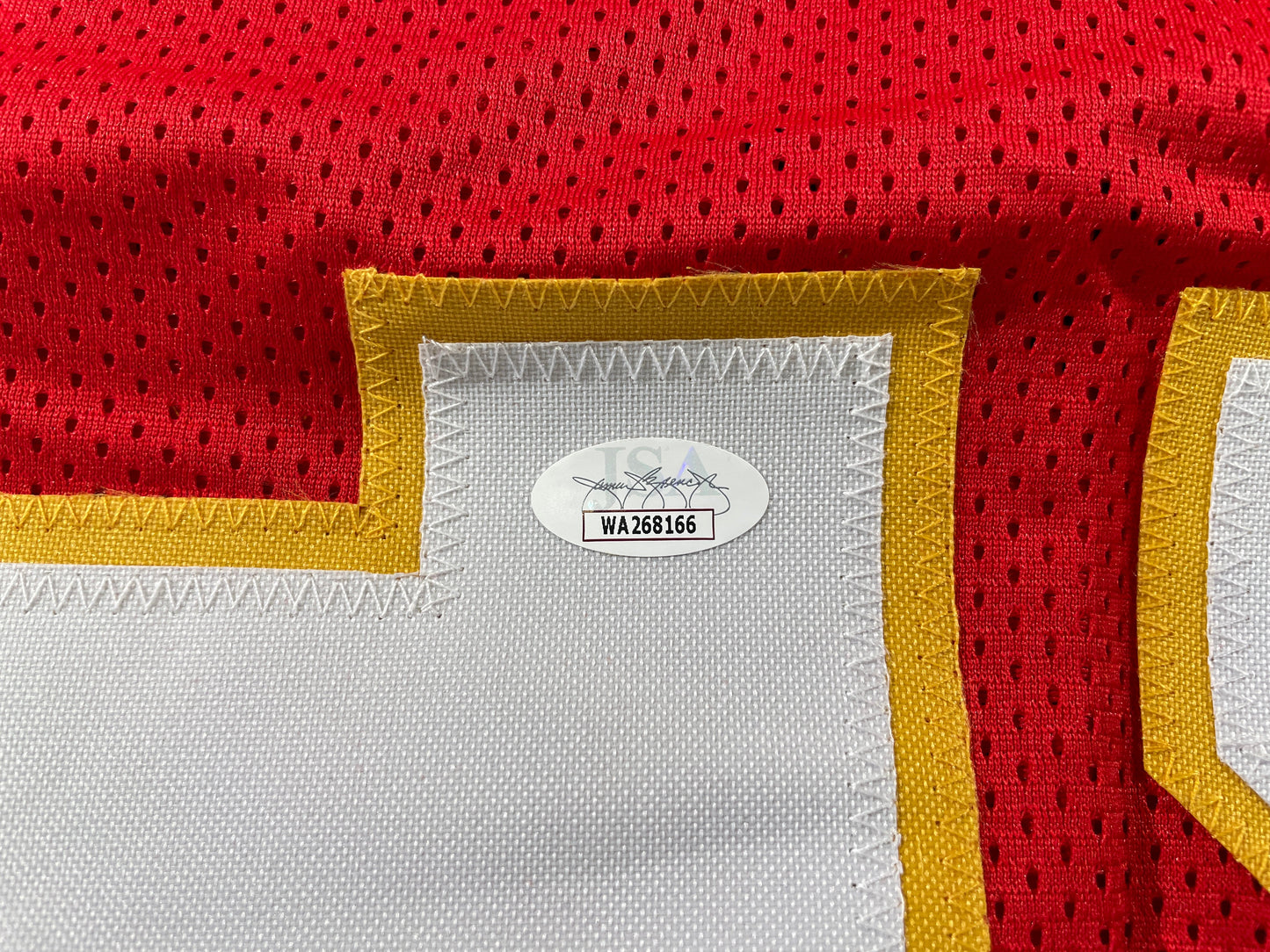 PAT PATRICK MAHOMES SR SIGNED JERSEY KC CHIEFS w/ Who'sYourDaddy JSA