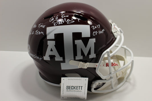 DAT NGUYEN SIGNED TEXAS A&M AGGIES SIGNED FULL SIZE STATS HELMET Cowboys BAS