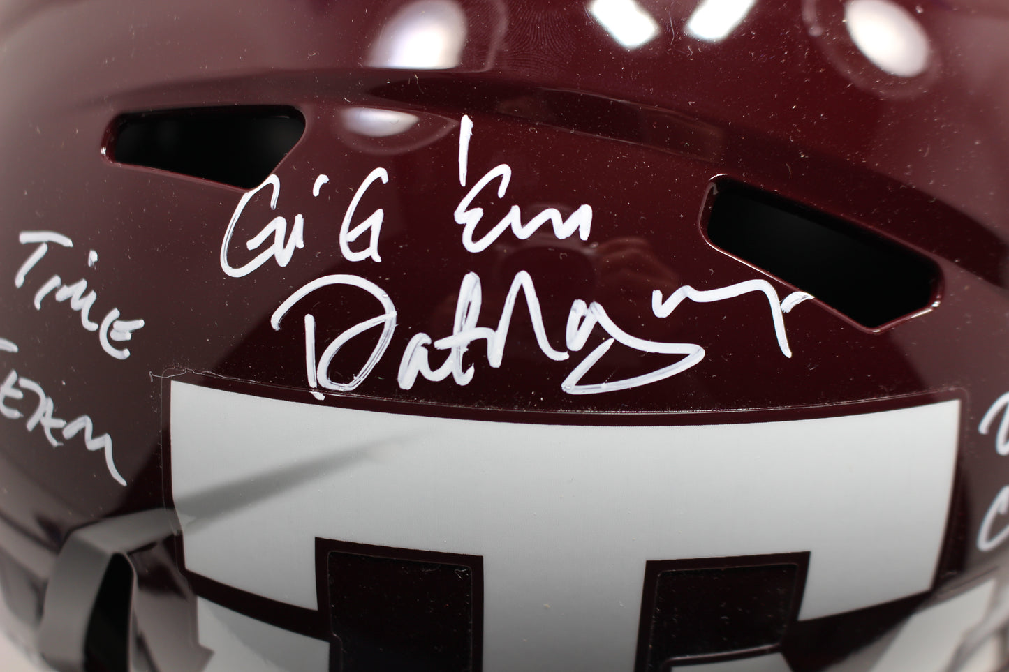 DAT NGUYEN SIGNED TEXAS A&M AGGIES SIGNED FULL SIZE STATS HELMET Cowboys BAS