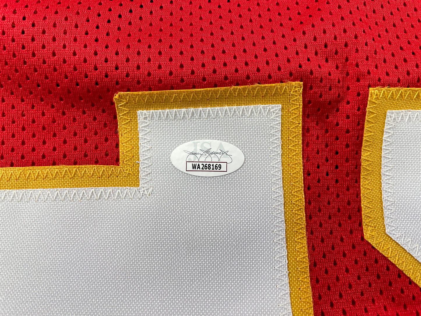 PAT PATRICK MAHOMES SR SIGNED JERSEY KC CHIEFS w/ Who'sYourDaddy Twins JSA COA