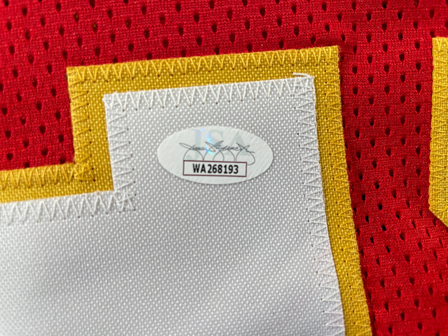 PAT PATRICK MAHOMES SR SIGNED JERSEY KC CHIEFS w/ Who'sYourDaddy Twins JSA COA