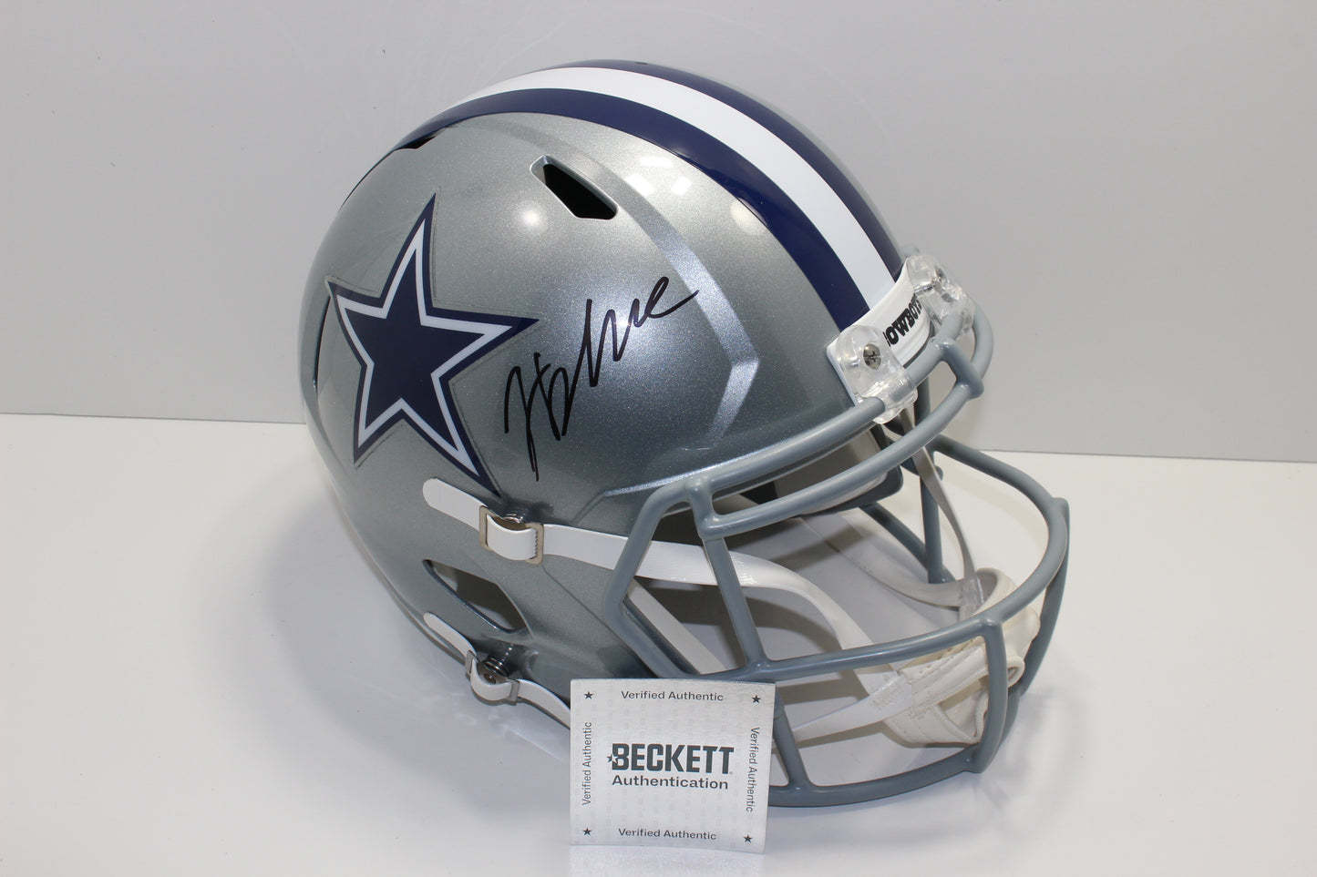 JAYDON BLUE SIGNED DALLAS COWBOYS Full Size HELMET Longhorns BAS COA