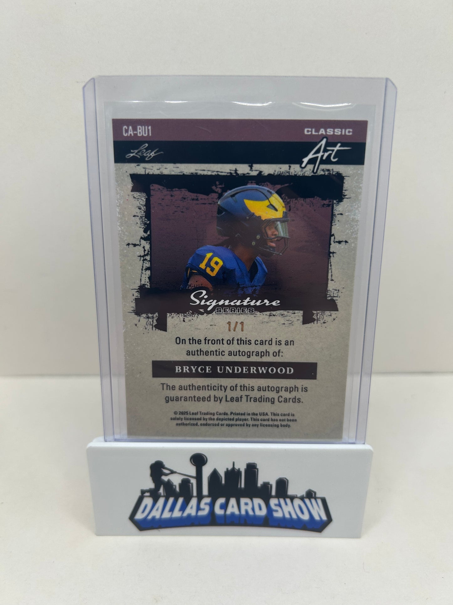 2025 Leaf Signature Series Classic Art Bryce Underwood 1/1 Autograph Auto