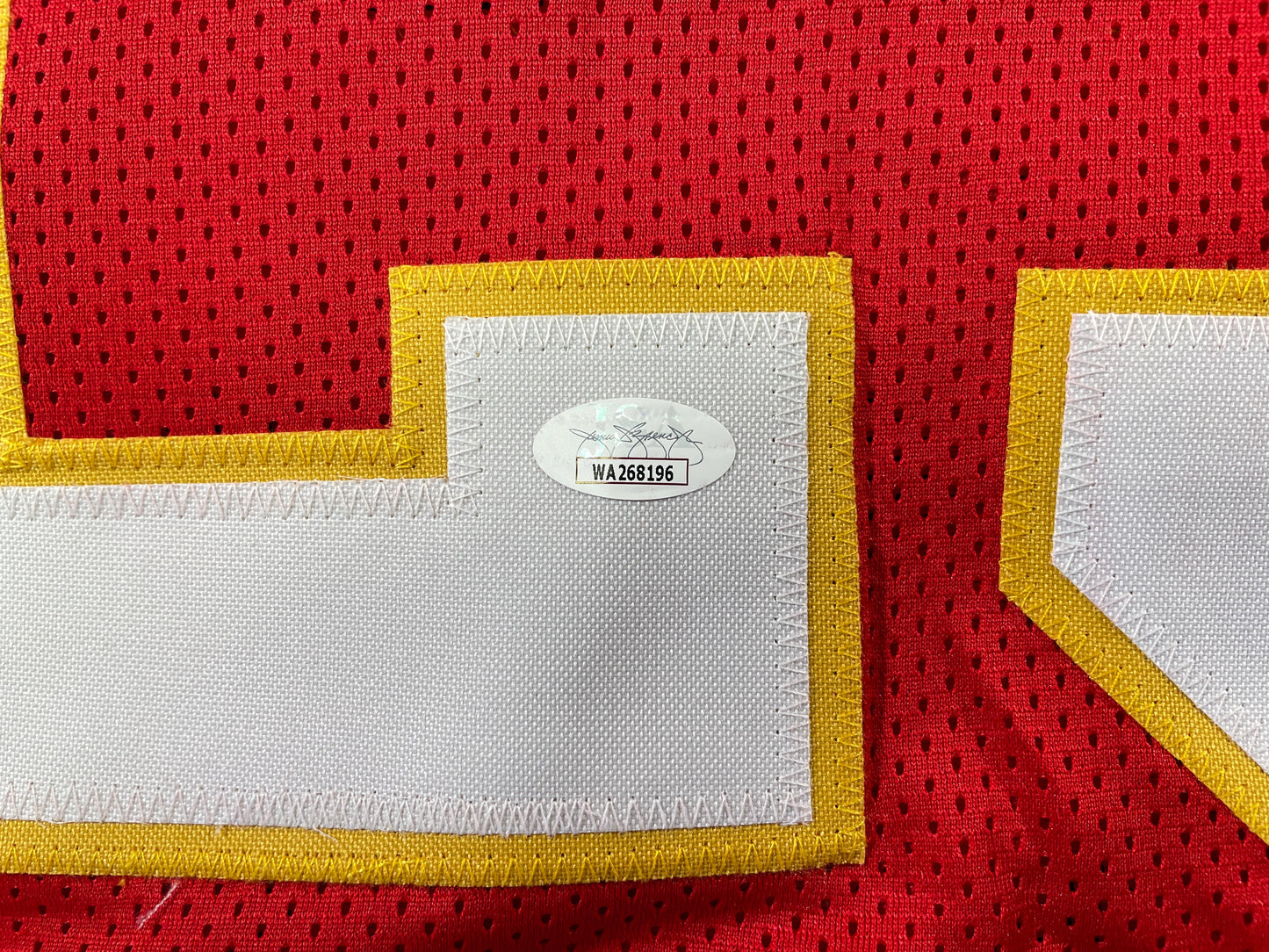PAT PATRICK MAHOMES SR SIGNED JERSEY KC CHIEFS w/ Who'sYourDaddy Twins JSA COA