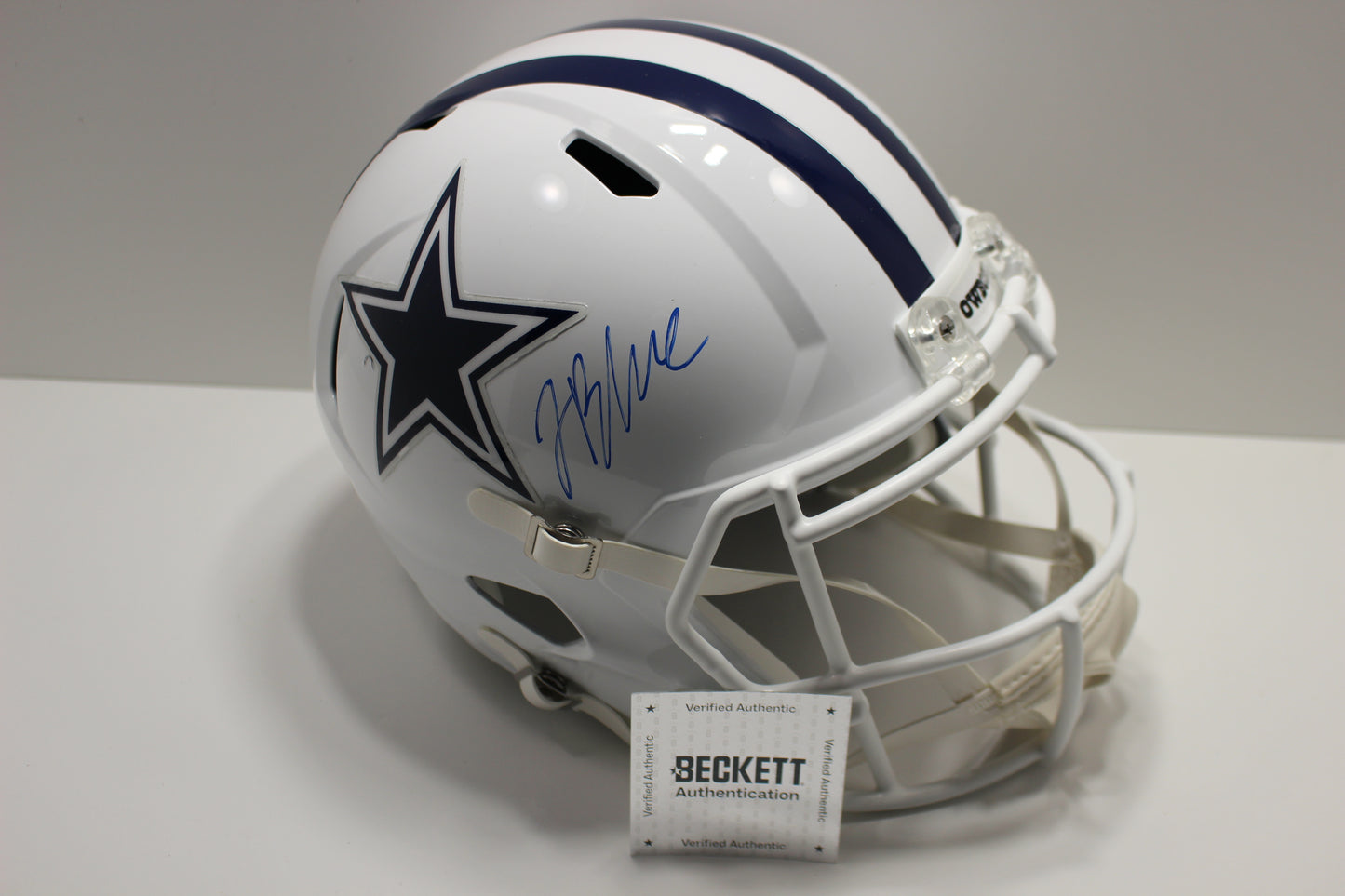 JAYDON BLUE SIGNED DALLAS COWBOYS ALT Full Size HELMET BAS