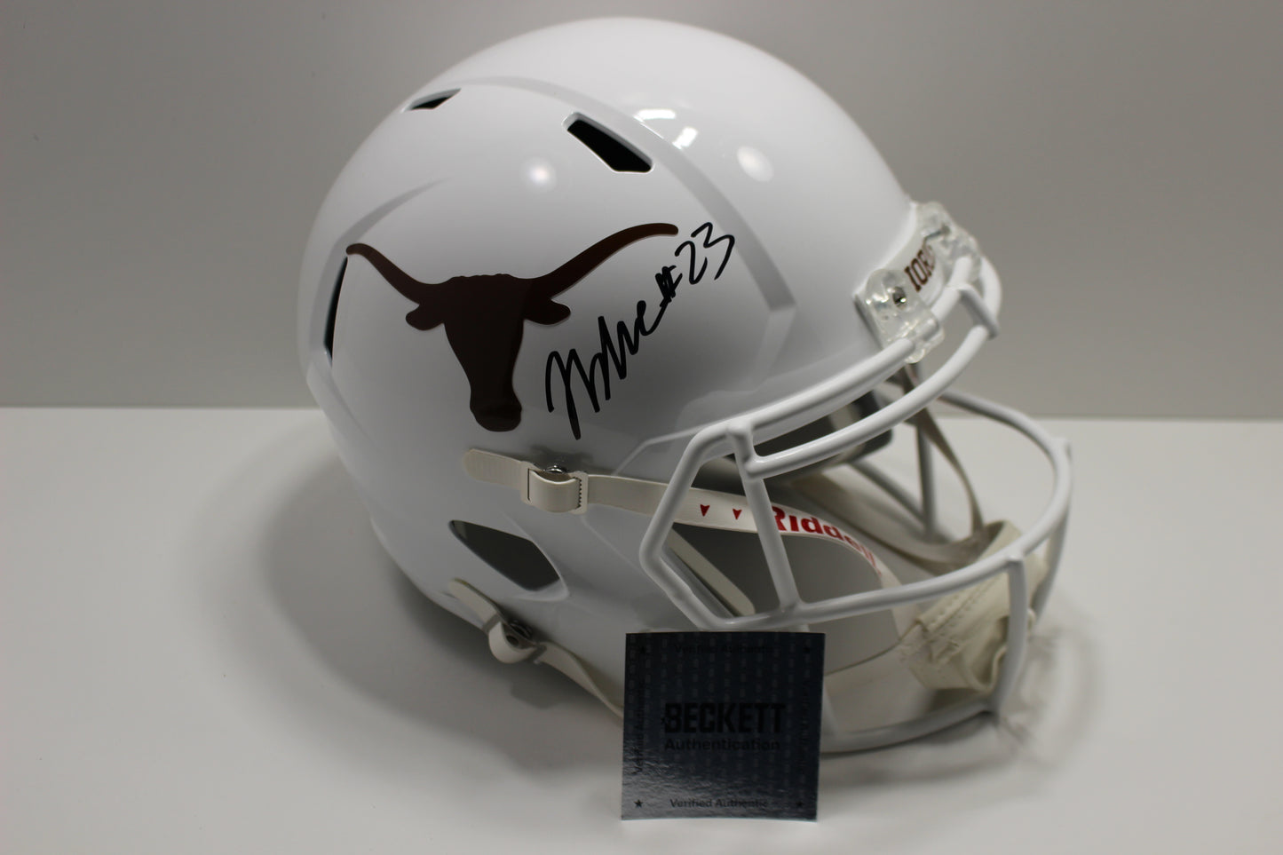 JAYDON BLUE SIGNED TEXAS LONGHORNS Full Size HELMET Dallas Cowboys BAS