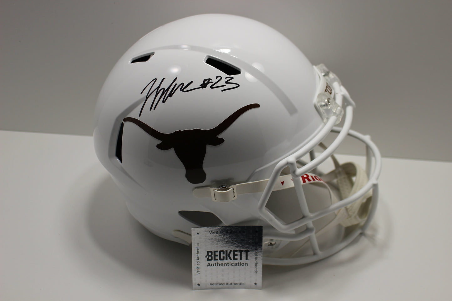JAYDON BLUE SIGNED TEXAS LONGHORNS Full Size HELMET Dallas Cowboys BAS