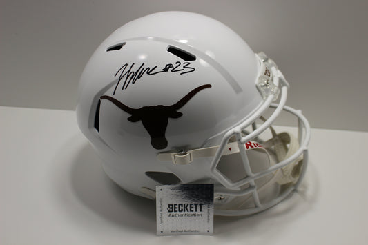 JAYDON BLUE SIGNED TEXAS LONGHORNS Full Size HELMET Dallas Cowboys BAS