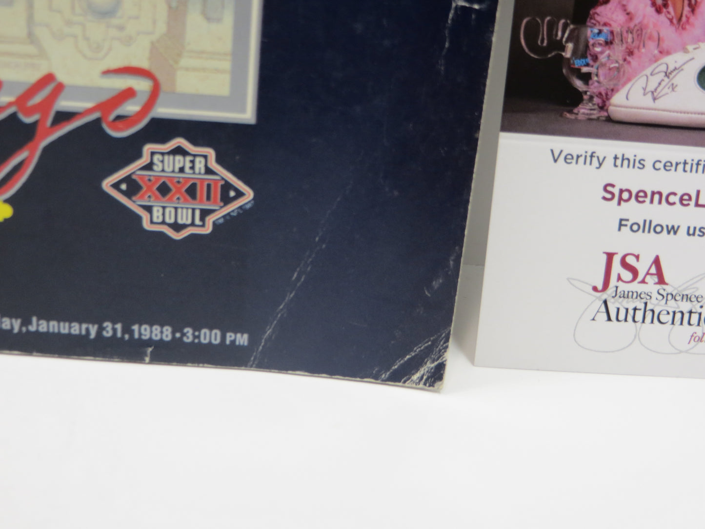 DOUG WILLIAMS WASHINGTON REDSKINS SIGNED Super Bowl XXII Program JSA