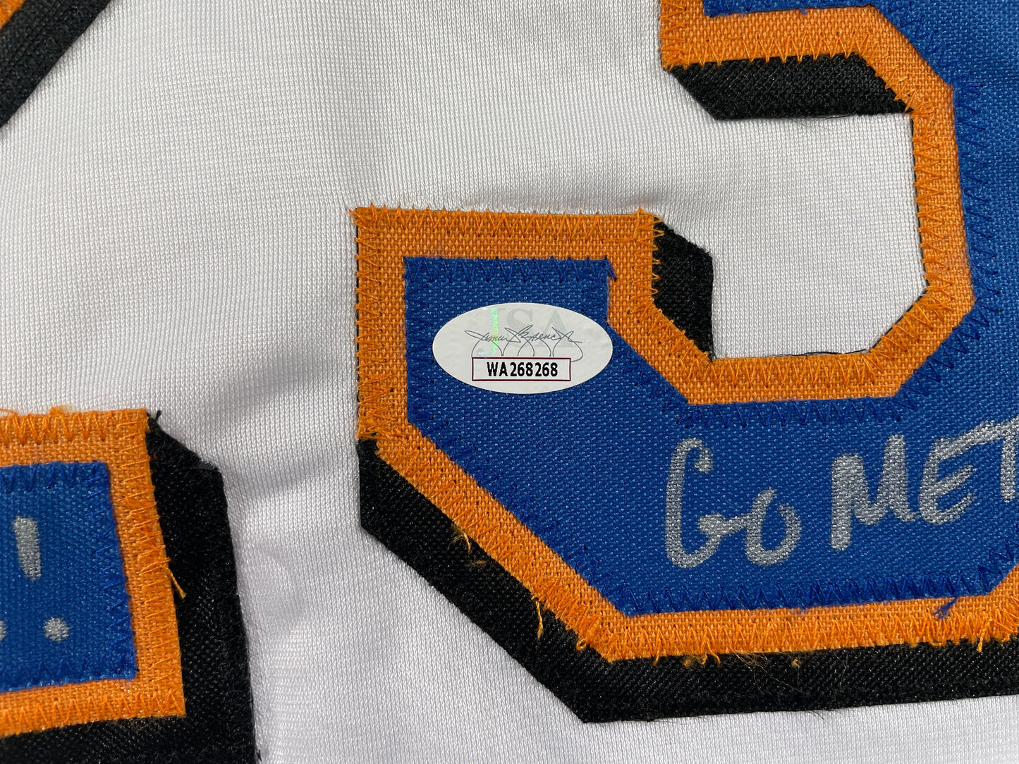 PAT MAHOMES SR. NEW YORK METS DUAL SIGNED JERSEY XL Chiefs JSA COA