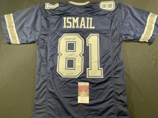 RAGHIB ROCKET ISMAIL DALLAS COWBOYS SIGNED ROAD JERSEY w/AMERICAS TEAM JSA
