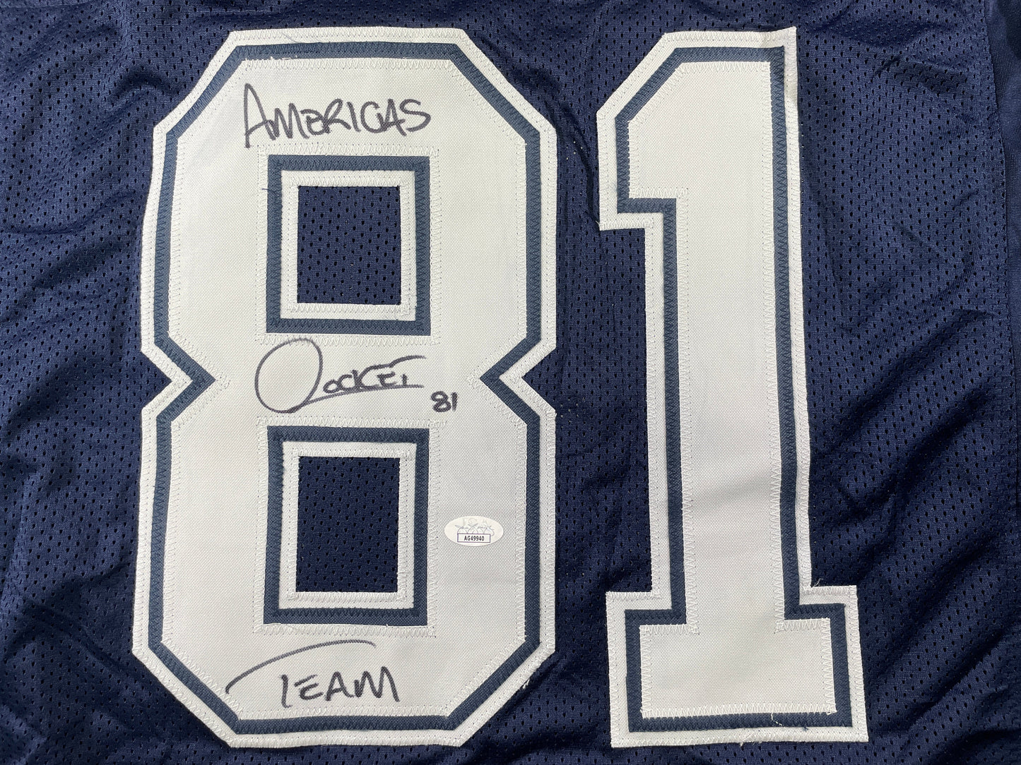 RAGHIB ROCKET ISMAIL DALLAS COWBOYS SIGNED ROAD JERSEY w/AMERICAS TEAM JSA