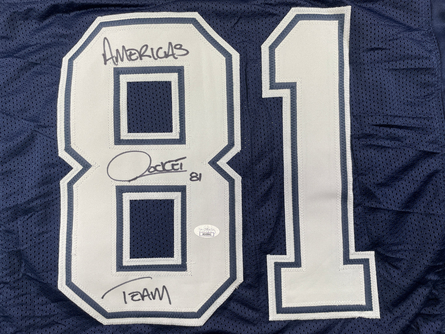 RAGHIB ROCKET ISMAIL DALLAS COWBOYS SIGNED ROAD JERSEY w/AMERICAS TEAM JSA