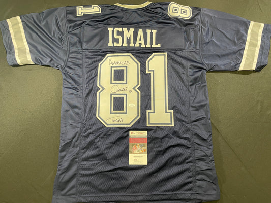 RAGHIB ROCKET ISMAIL DALLAS COWBOYS SIGNED ROAD JERSEY w/AMERICAS TEAM JSA