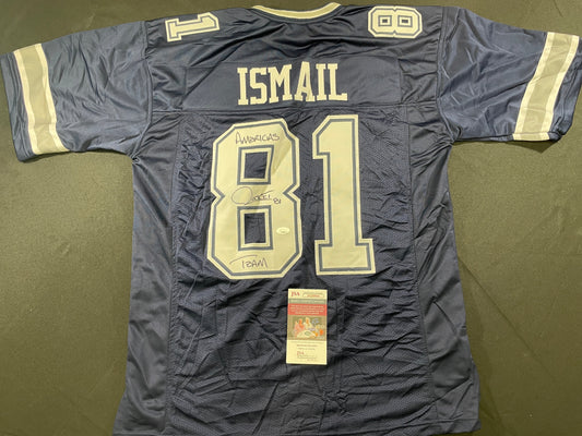 RAGHIB ROCKET ISMAIL DALLAS COWBOYS SIGNED ROAD JERSEY w/AMERICAS TEAM JSA
