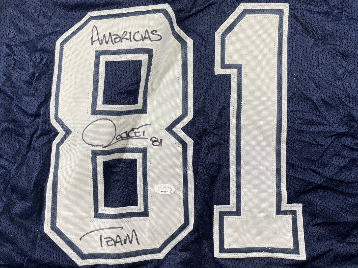 RAGHIB ROCKET ISMAIL DALLAS COWBOYS SIGNED ROAD JERSEY w/AMERICAS TEAM JSA