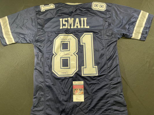 RAGHIB ROCKET ISMAIL DALLAS COWBOYS SIGNED ROAD JERSEY w/AMERICAS TEAM JSA