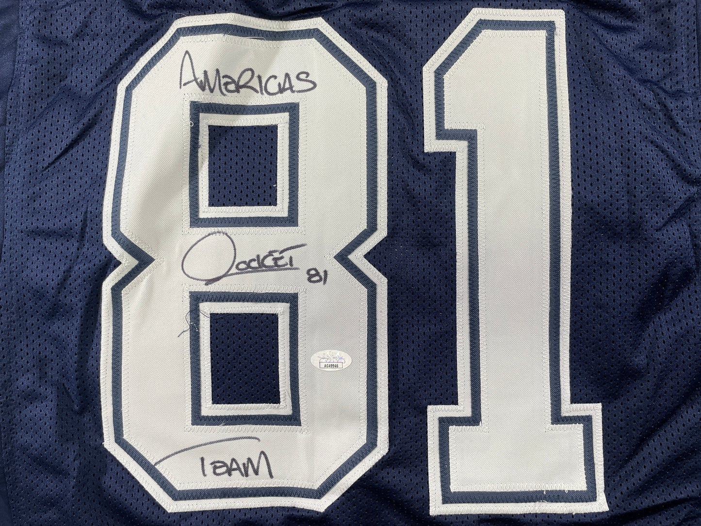 RAGHIB ROCKET ISMAIL DALLAS COWBOYS SIGNED ROAD JERSEY w/AMERICAS TEAM JSA