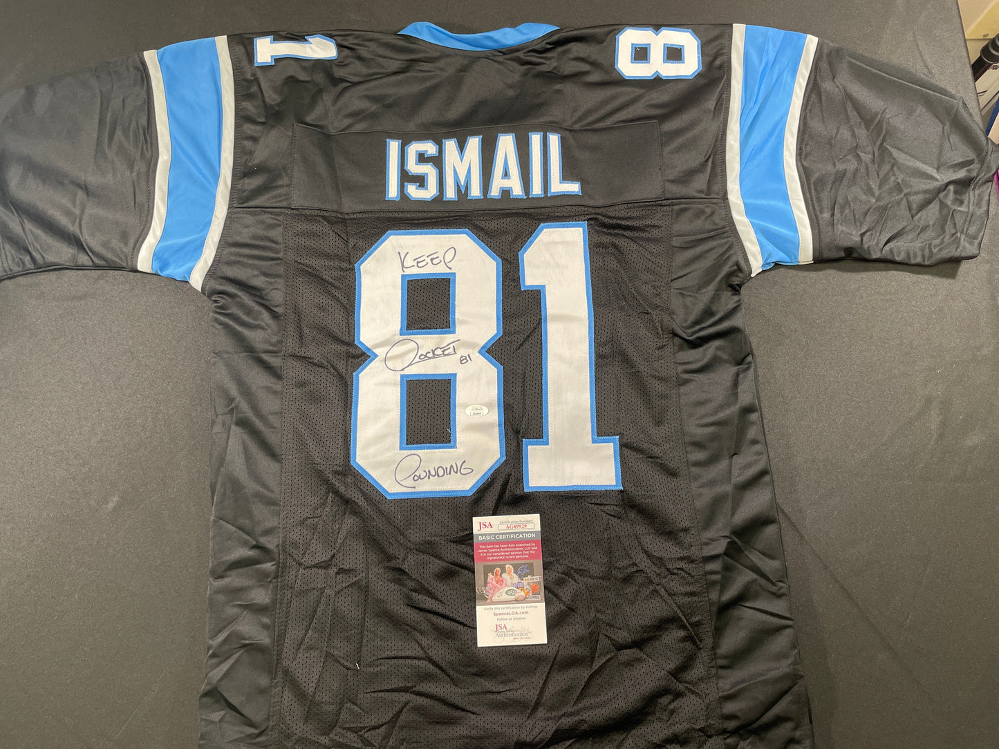 RAGHIB ROCKET ISMAIL CAROLINA PANTHERS SIGNED JERSEY Argonauts Cowboys JSA COA