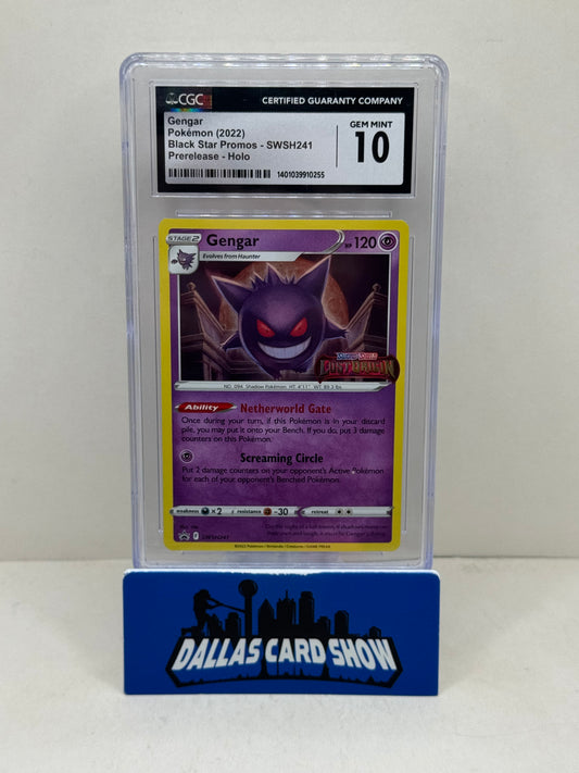 2022 Pokemon - Gengar (Prerelease Stamp) Black Star Promo - SWSH241 CGC 10