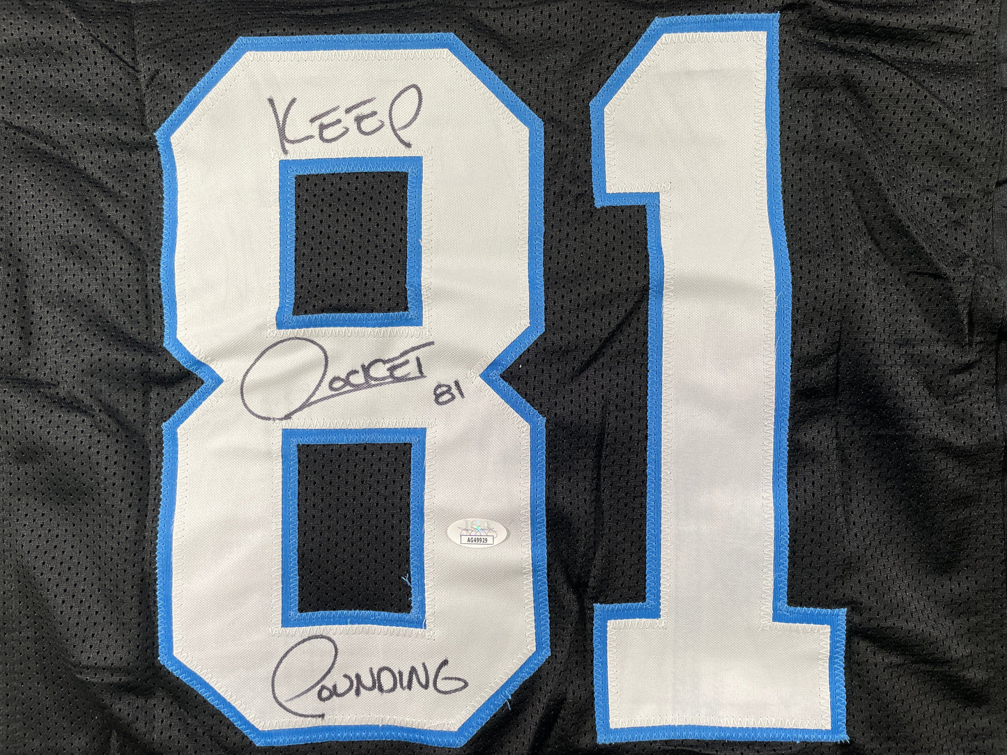 RAGHIB ROCKET ISMAIL CAROLINA PANTHERS SIGNED JERSEY Argonauts Cowboys JSA COA