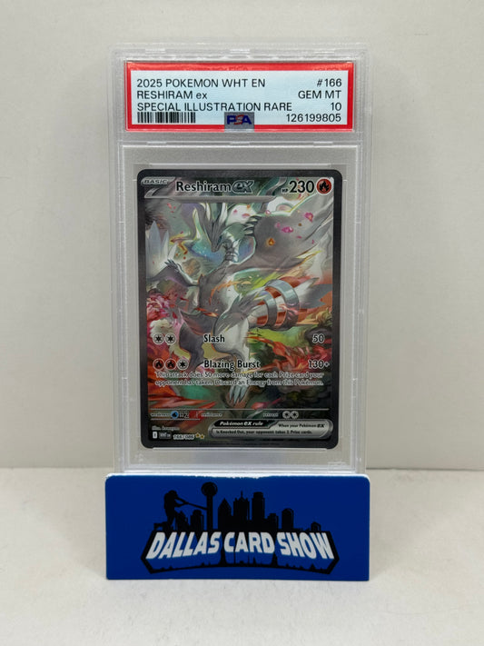 2025 Pokemon - Reshiram ex SIR - 166/086 White Flare PSA 10