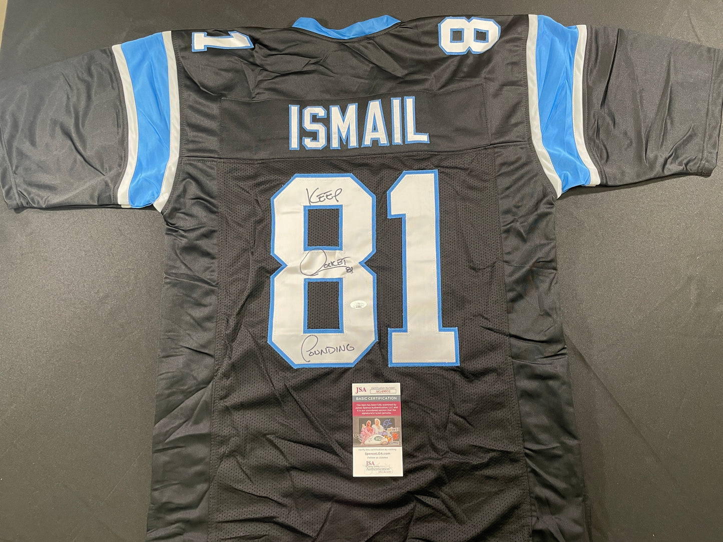 RAGHIB ROCKET ISMAIL CAROLINA PANTHERS SIGNED JERSEY Argonauts Cowboys JSA COA
