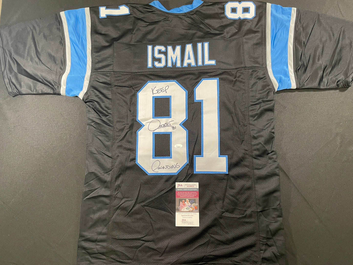 RAGHIB ROCKET ISMAIL CAROLINA PANTHERS SIGNED JERSEY Argonauts Cowboys JSA COA