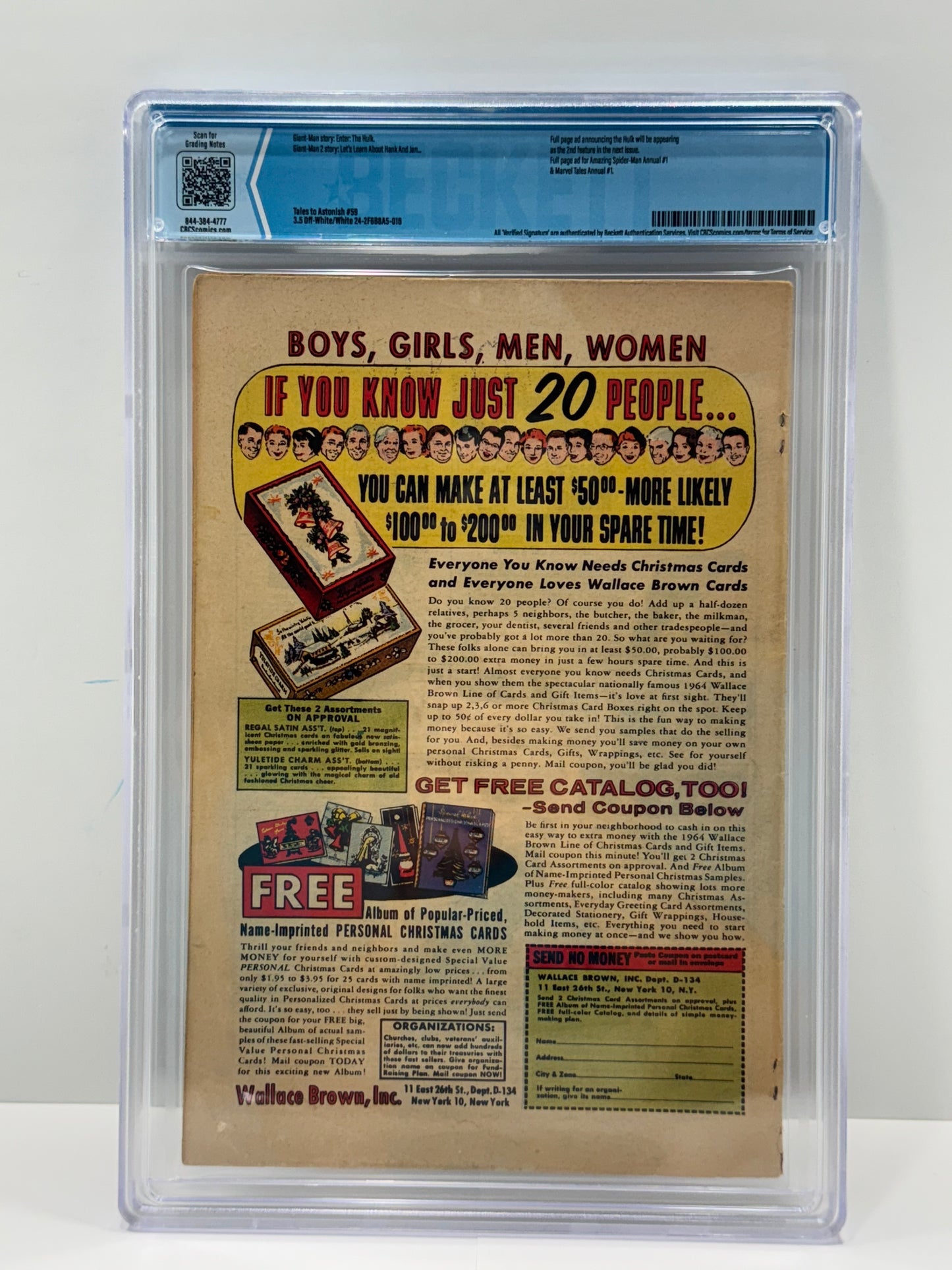 Tales To Astonish #59 CBCS 3.5 MARVEL COMICS 1964 1st Appearance of Hulk in Title