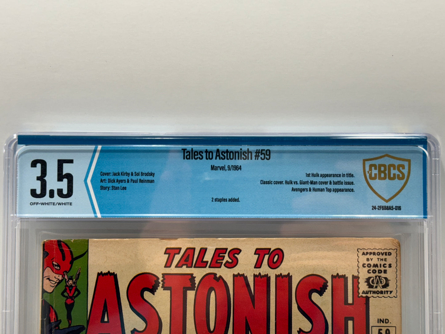 Tales To Astonish #59 CBCS 3.5 MARVEL COMICS 1964 1st Appearance of Hulk in Title