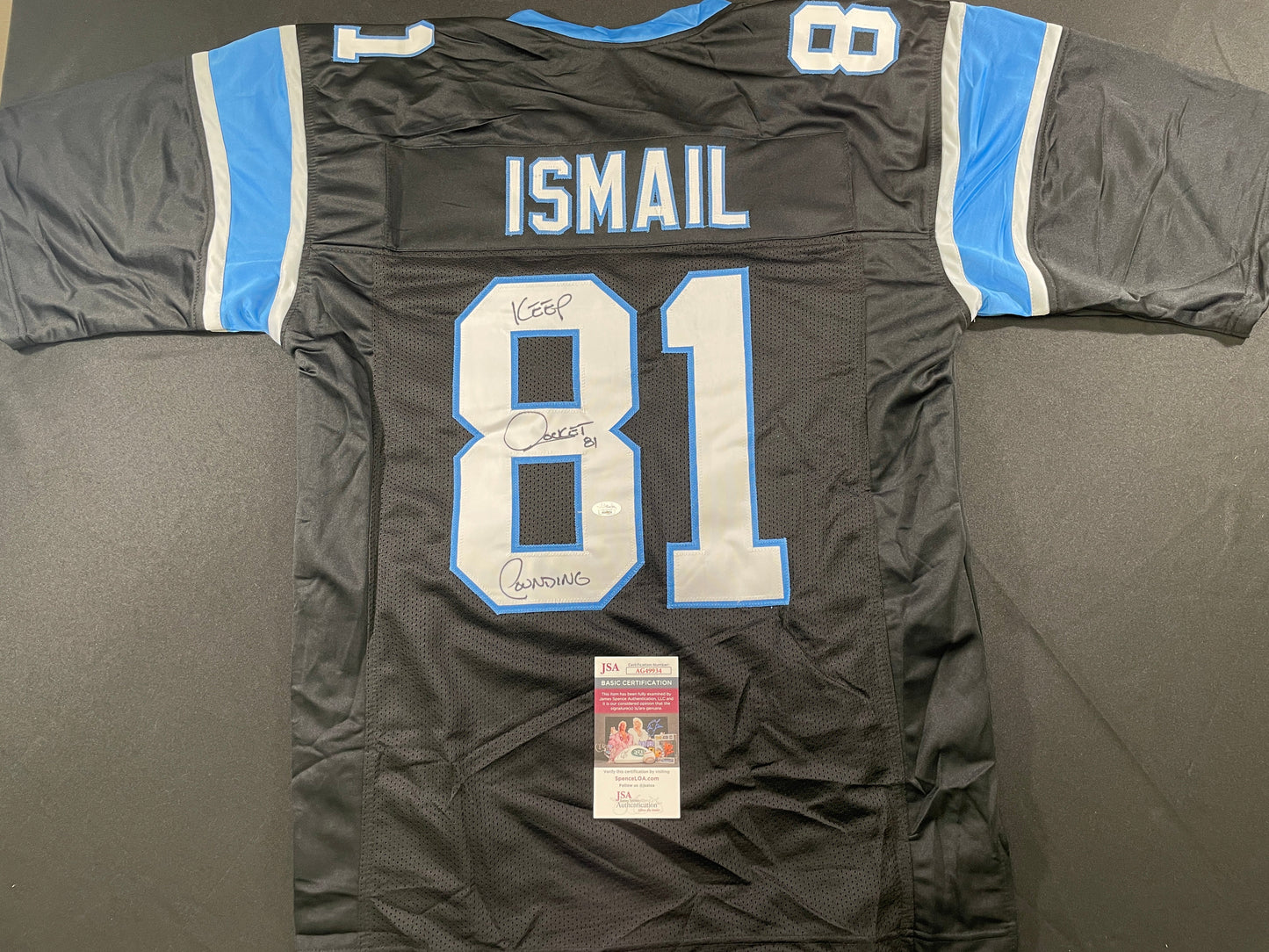 RAGHIB ROCKET ISMAIL CAROLINA PANTHERS SIGNED JERSEY Argonauts Cowboys JSA COA