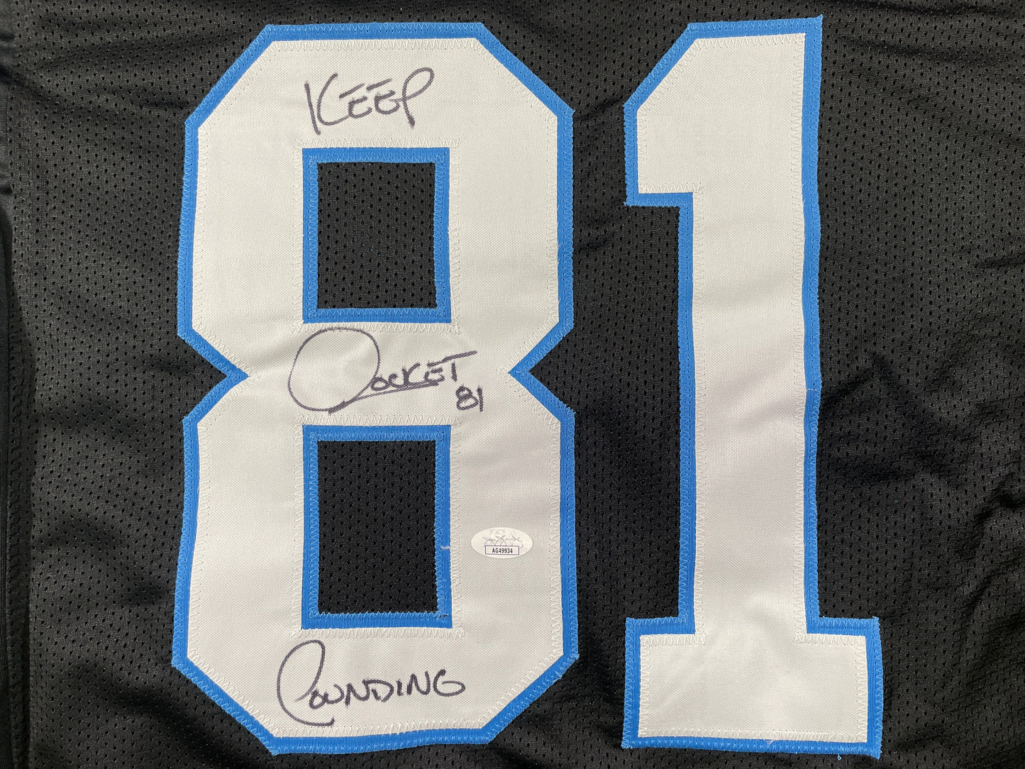 RAGHIB ROCKET ISMAIL CAROLINA PANTHERS SIGNED JERSEY Argonauts Cowboys JSA COA