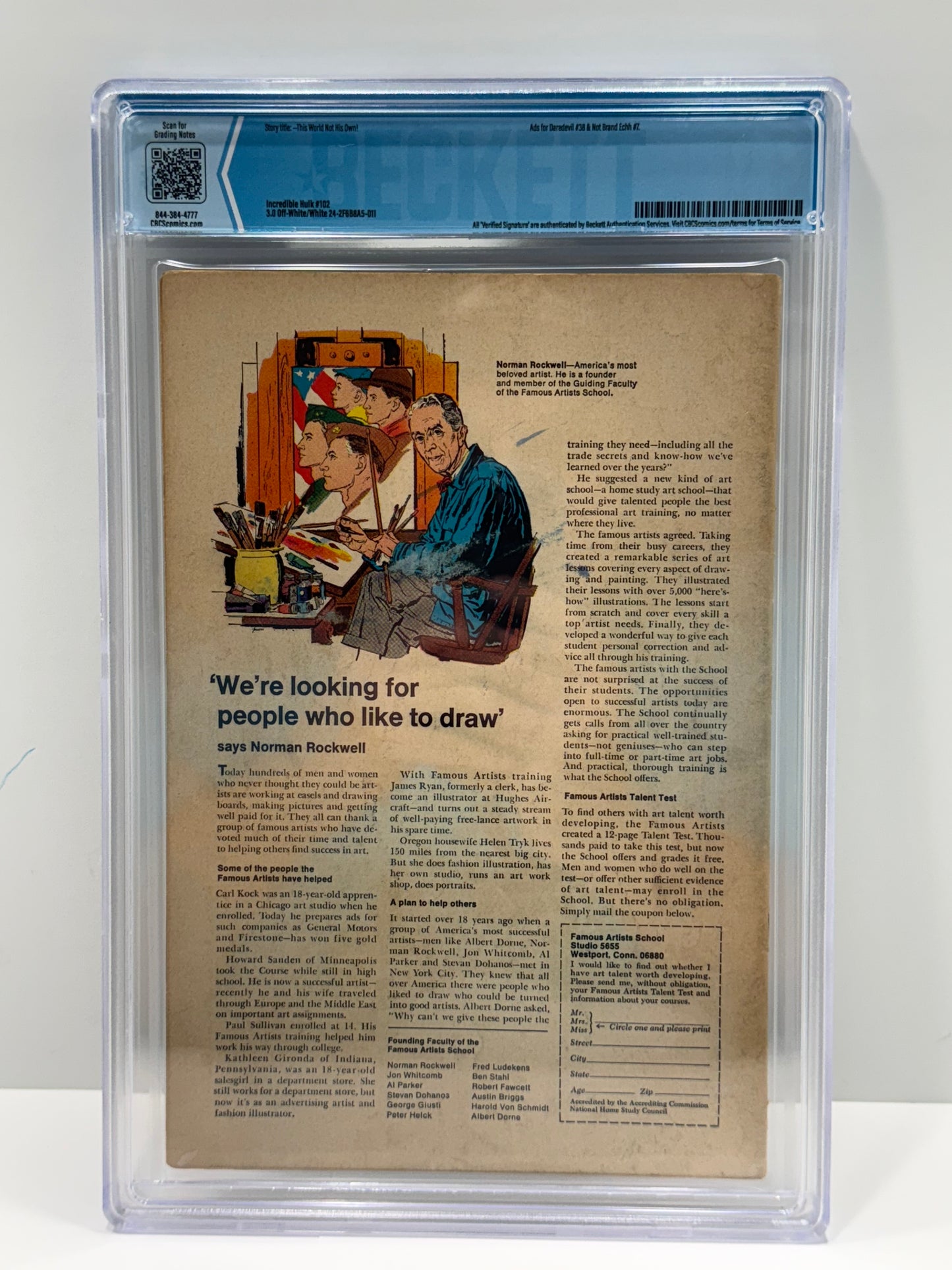 Incredible Hulk #102 CBCS 3.0 OW-White Pages Marvel Comics 1968