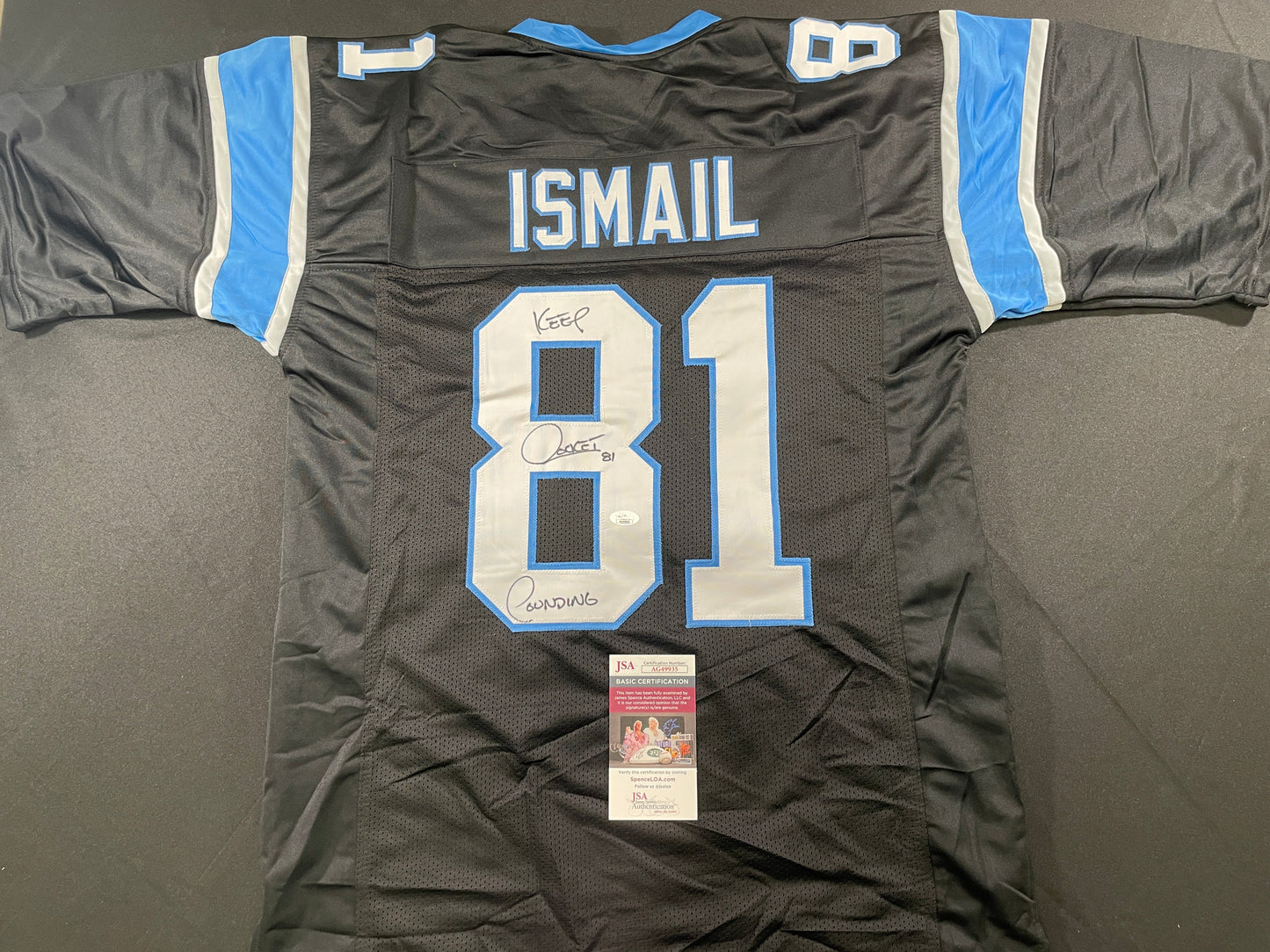 RAGHIB ROCKET ISMAIL CAROLINA PANTHERS SIGNED JERSEY Argonauts Cowboys JSA COA