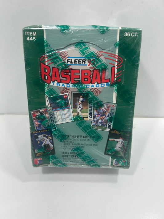 1992 Fleer Baseball Factory Sealed Wax Box MLB - 36 Packs