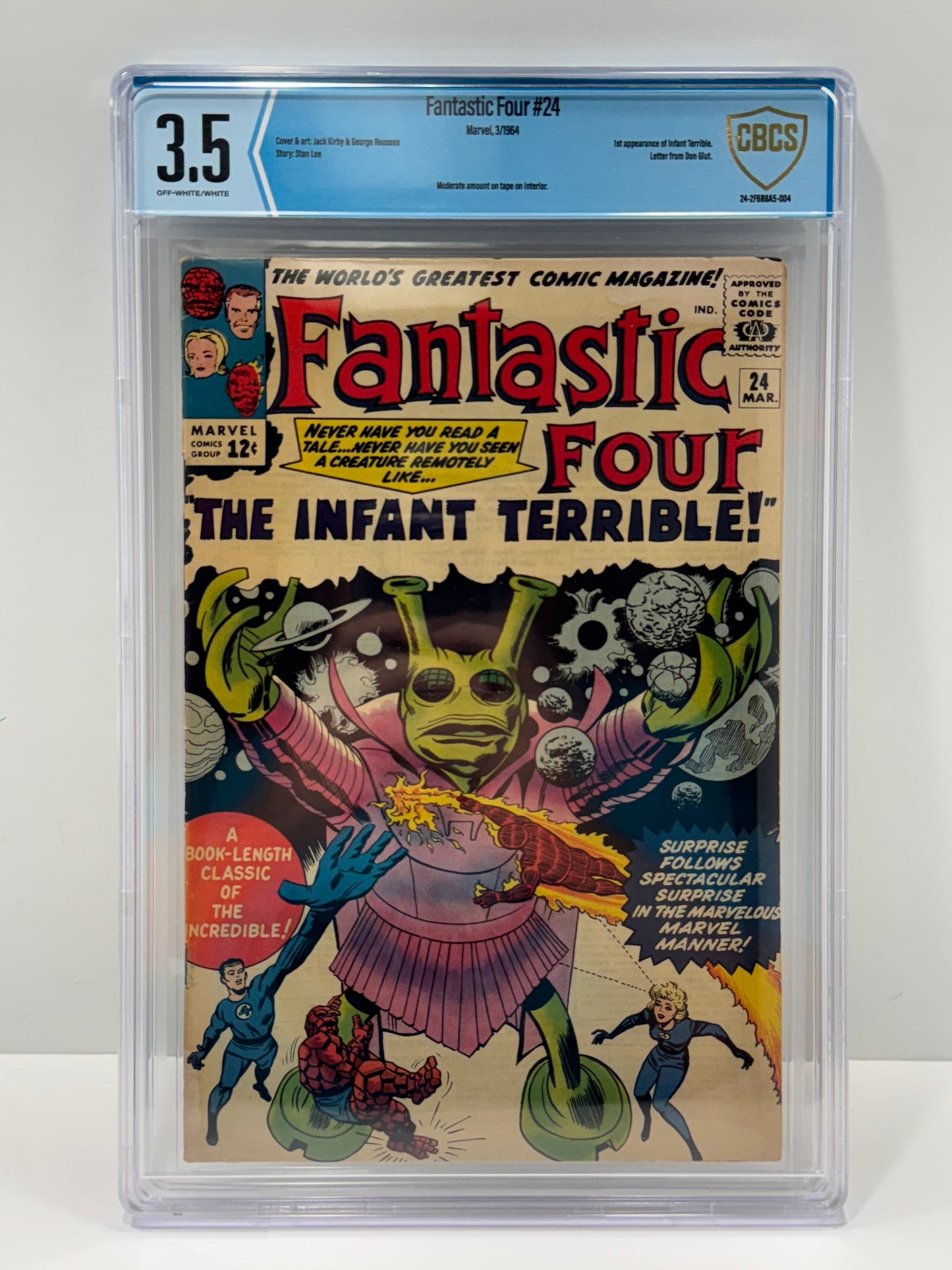 Fantastic Four 24 CBCS 3.5 Stan Lee Jack Kirby Marvel 1st Infant Terrible KEY