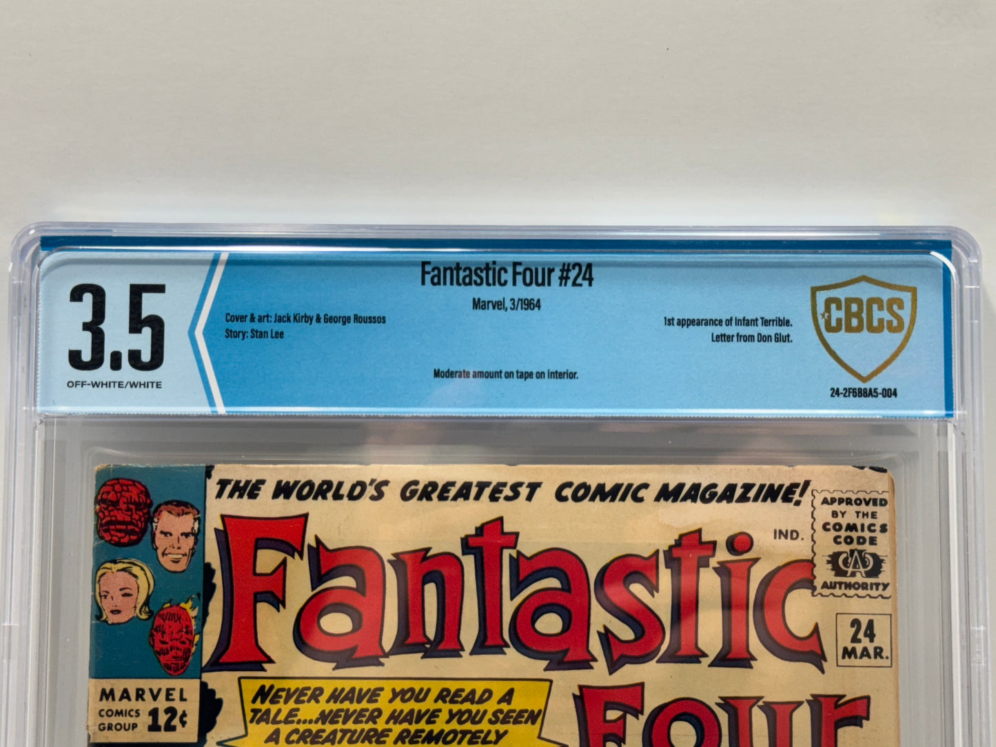Fantastic Four 24 CBCS 3.5 Stan Lee Jack Kirby Marvel 1st Infant Terrible KEY