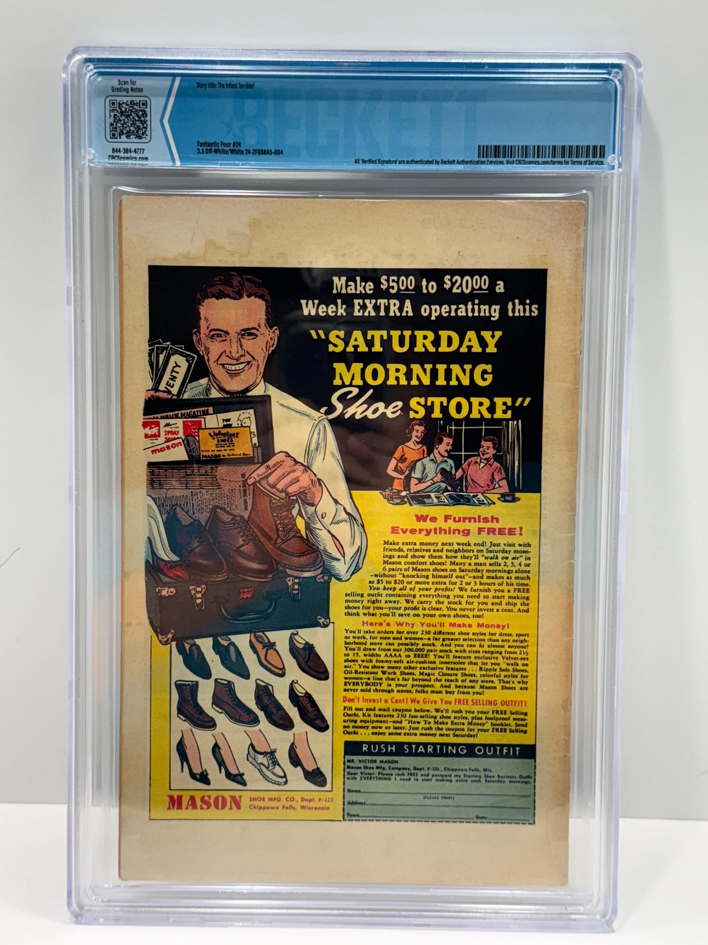 Fantastic Four 24 CBCS 3.5 Stan Lee Jack Kirby Marvel 1st Infant Terrible KEY