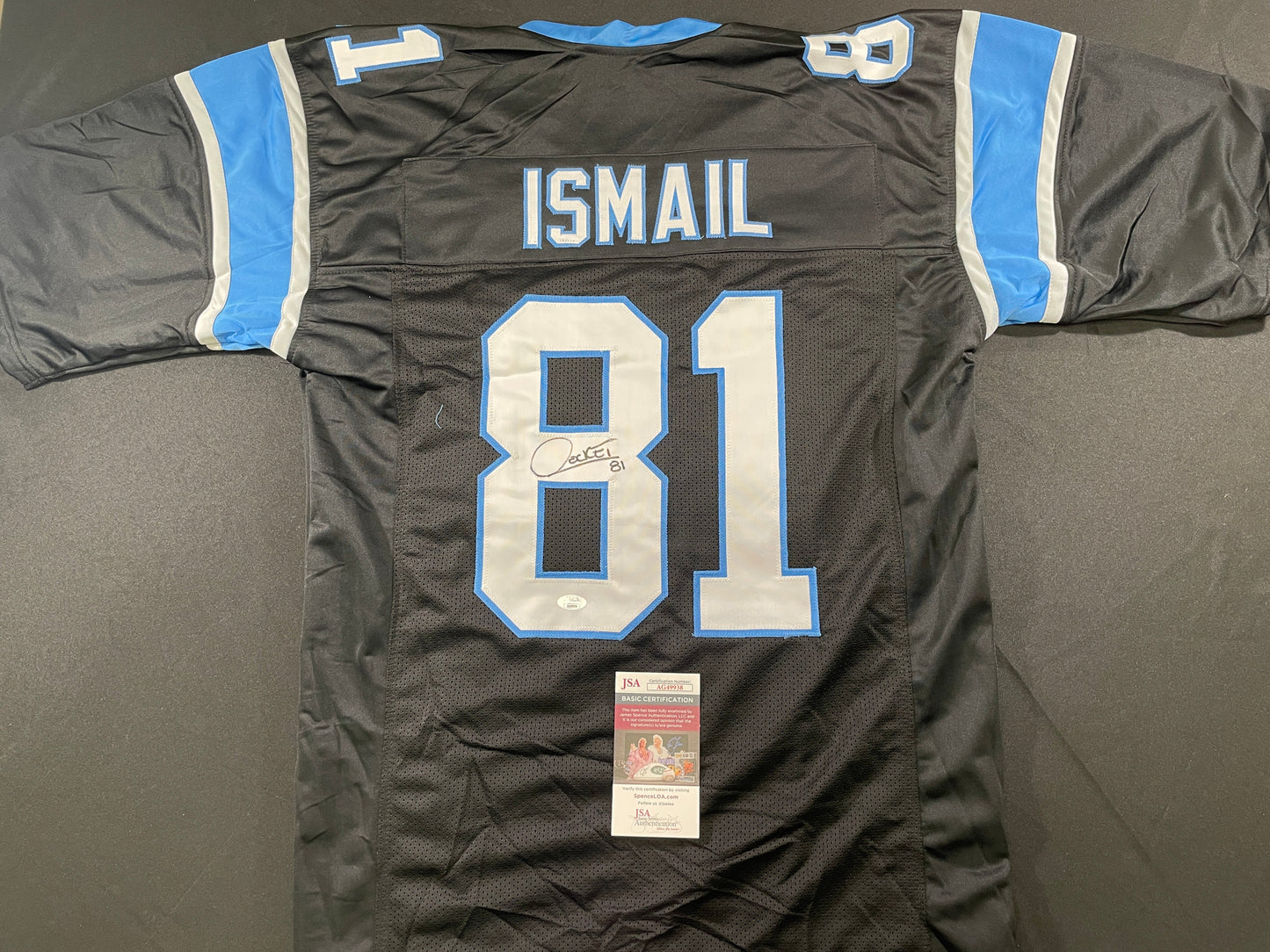 RAGHIB ROCKET ISMAIL CAROLINA PANTHERS SIGNED JERSEY Argonauts Cowboys JSA COA