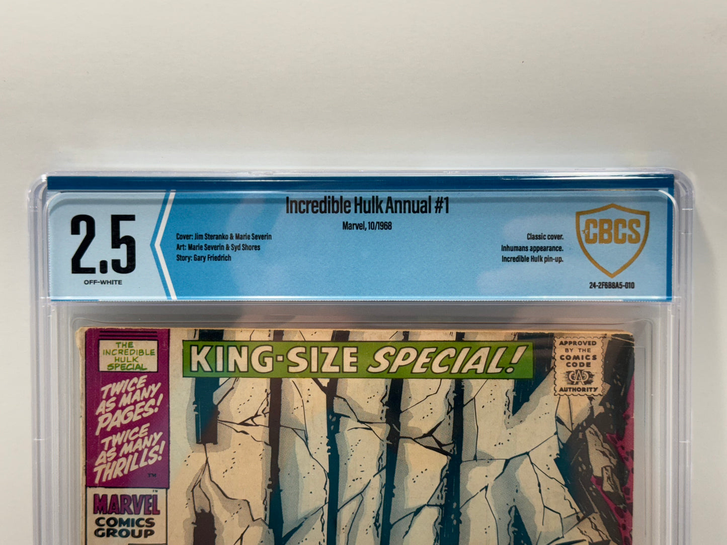 Incredible Hulk Annual #1 vs INHUMANS 1968 classic STERANKO League Evil CBCS 2.5