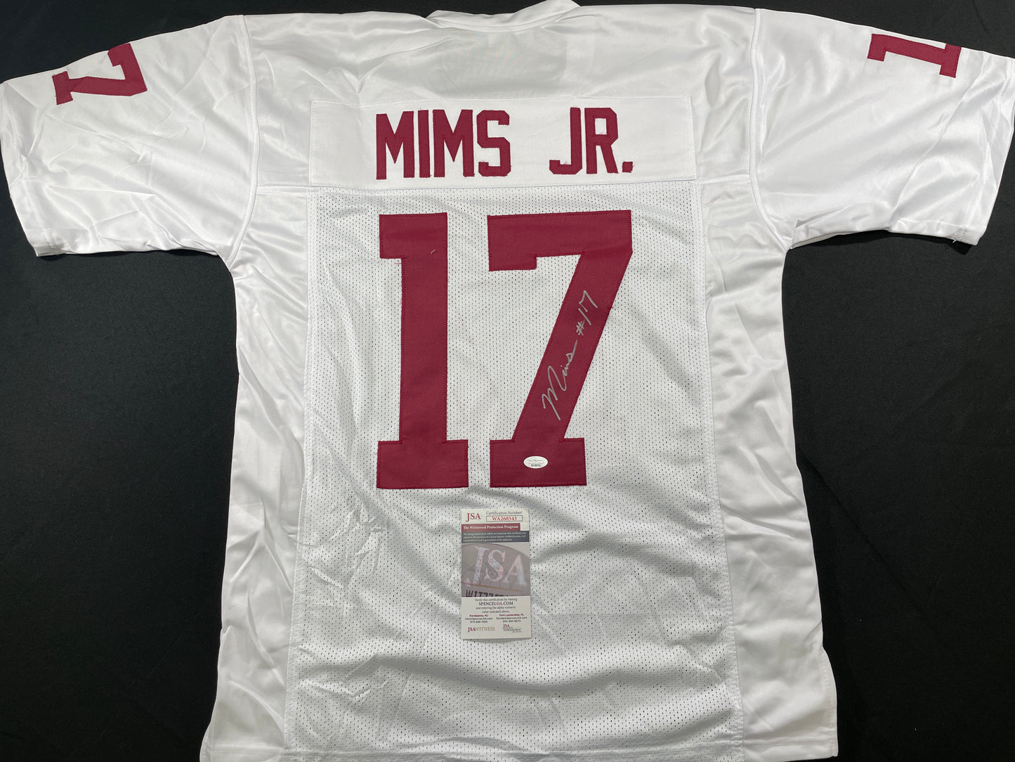 MARVIN MIMS Oklahoma OU Sooners WHITE SIGNED JERSEY DENVER BRONCOS XL JSA