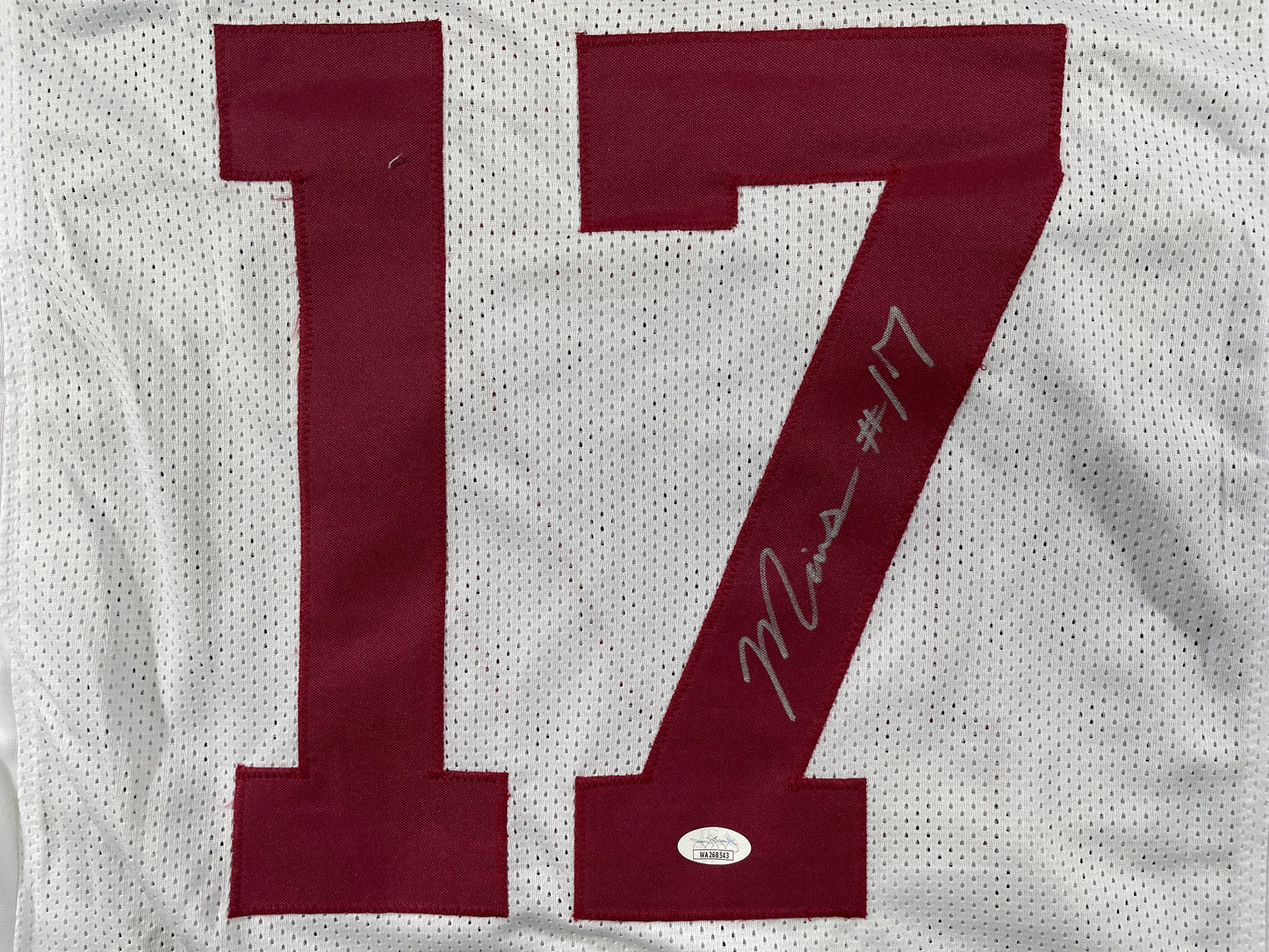MARVIN MIMS Oklahoma OU Sooners WHITE SIGNED JERSEY DENVER BRONCOS XL JSA