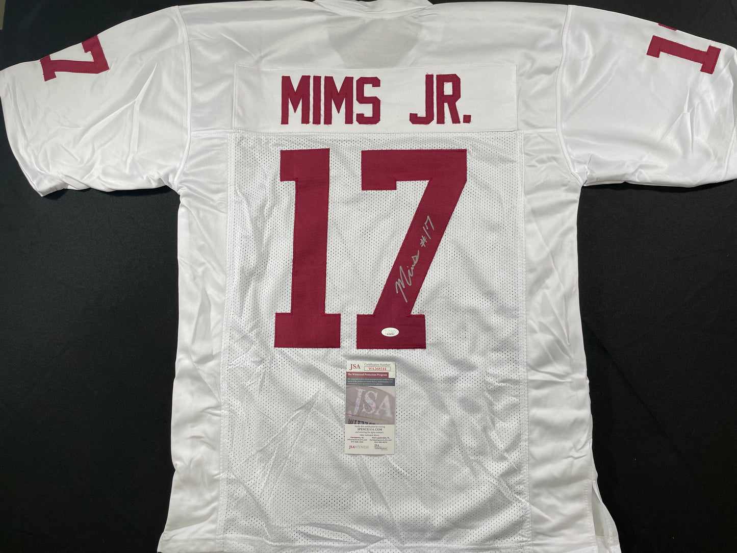 MARVIN MIMS Oklahoma OU Sooners WHITE SIGNED JERSEY DENVER BRONCOS XL JSA