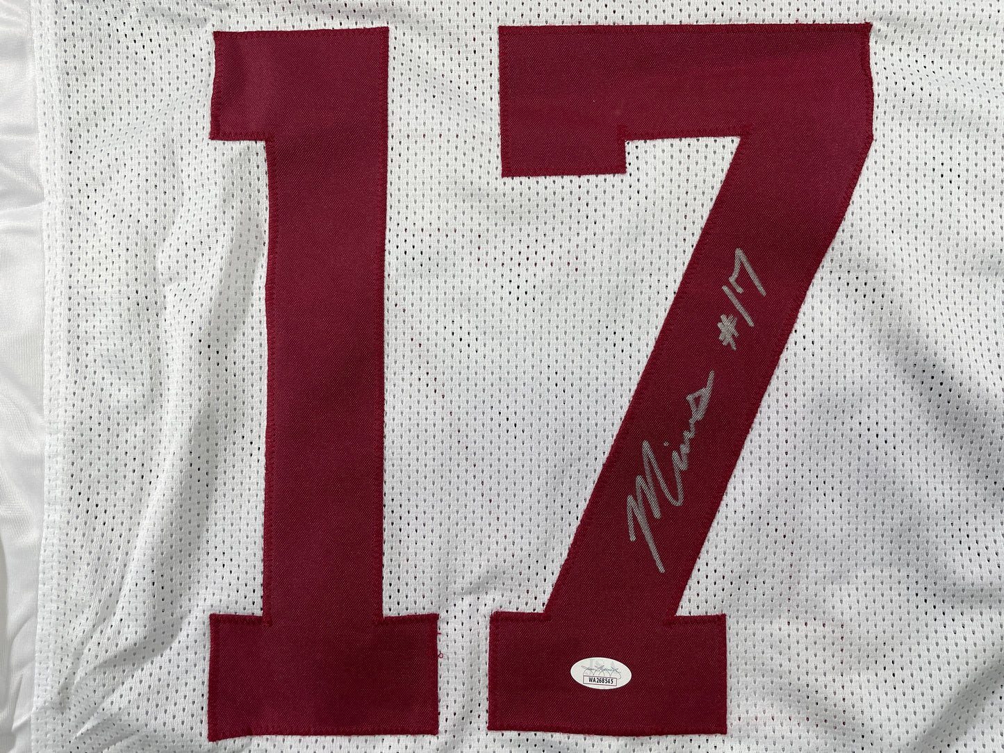 MARVIN MIMS Oklahoma OU Sooners WHITE SIGNED JERSEY DENVER BRONCOS XL JSA
